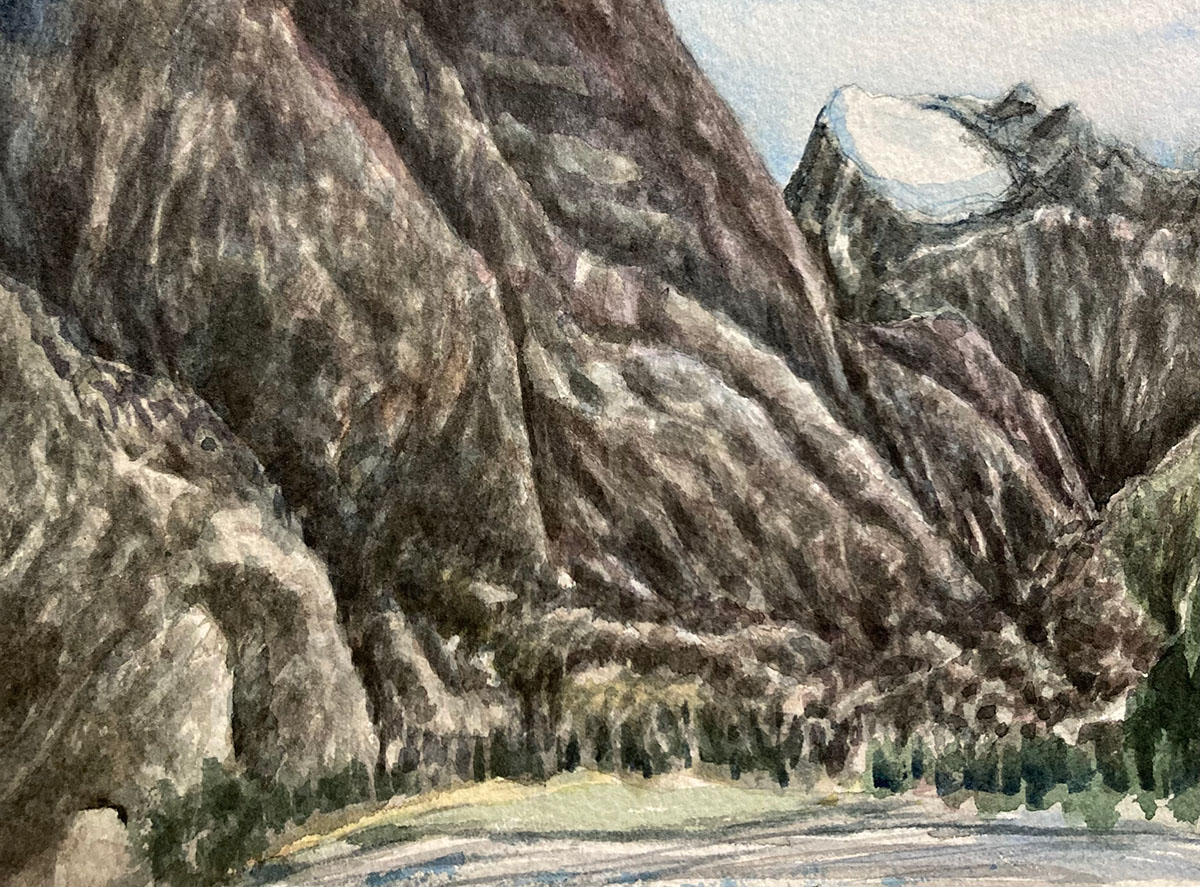 Bruce Crownover - Wild River Range Study 1 - watercolor postcard