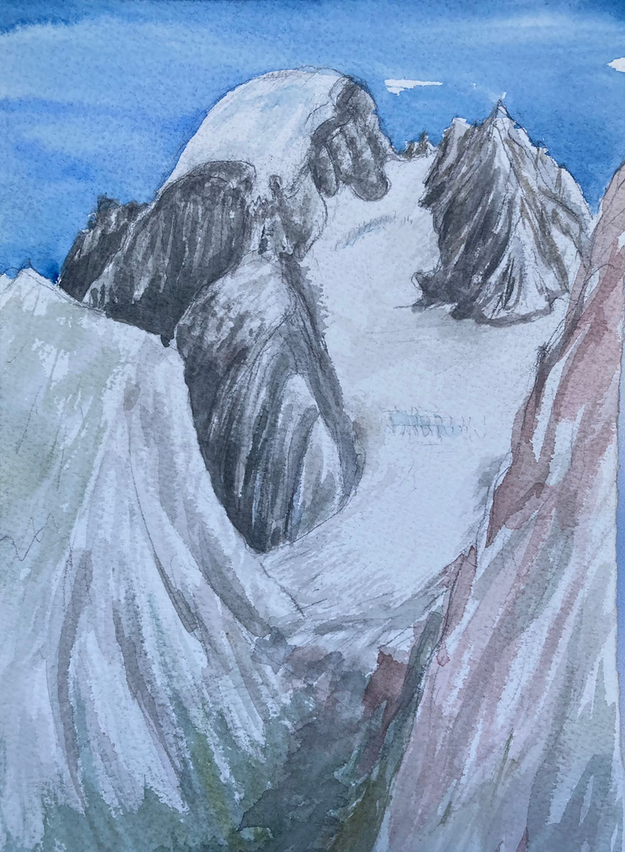 Bruce Crownover - Wild River Range Study 3 - watercolor postcard