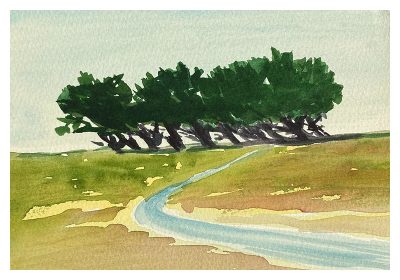 Bruce Crownover - California - watercolor postcard