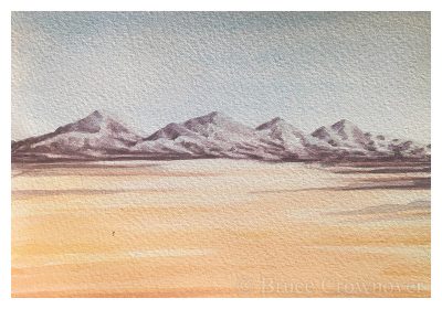 Bruce Crownover - Armagosa Valley series watercolor postcard