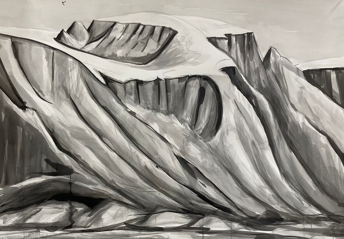 Bruce Crownover - 'Baffin 1' Gouache on Paper Painting