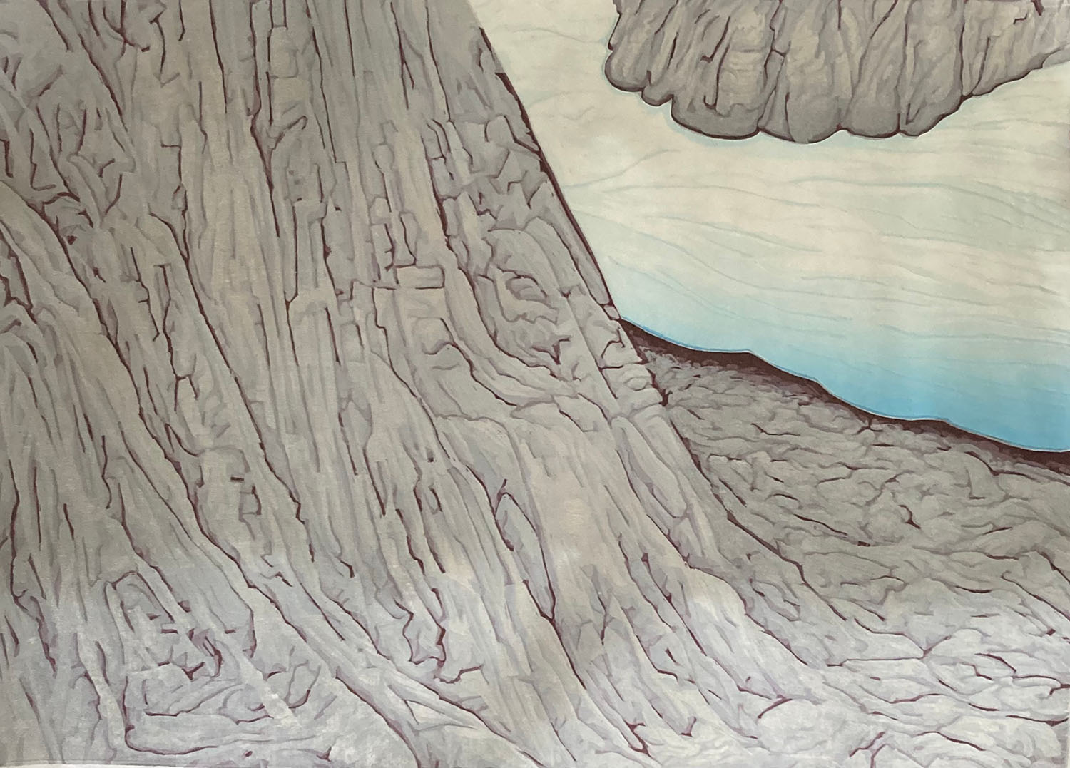 Bruce Crownover - 'Wind River Range 3' Reductive Woodcut Print