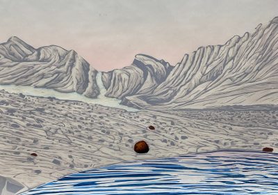 Bruce Crownover - 'Wind River Range 4' Reductive Woodcut Print