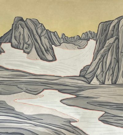 Bruce Crownover - 'Wind River Range 5' Reductive Woodcut Print