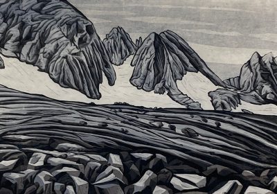 Bruce Crownover - 'Wind River Range 7' Reductive Woodcut Print