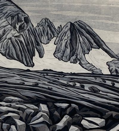 Bruce Crownover - 'Wind River Range 7' Reductive Woodcut Print